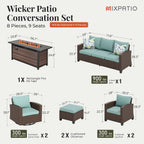 Swivel Glider Patio Furniture Set with Fire Pit
