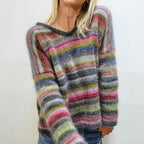 Womens Relaxed-fit V-neck Casual Sweater