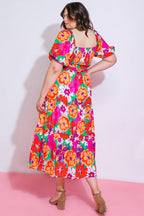 EVERYONE'S DESIRE WOVEN MIDI DRESS