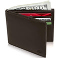 Genuine Leather Bifold Wallet – Flip-Up ID Window, RFID Blocking