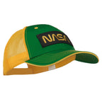 Black NASA Big Size Garment Washed Mesh Patched Cap