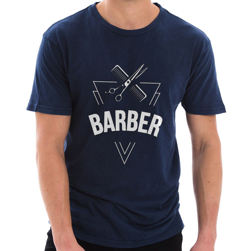 Barber Unisex Ring Spun Cotton Vintage Short Sleeve Crewneck Tee Shirt