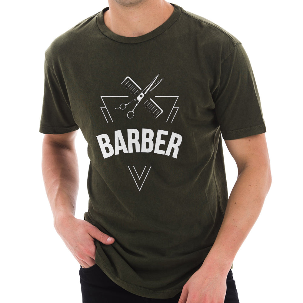 Barber Unisex Ring Spun Cotton Vintage Short Sleeve Crewneck Tee Shirt