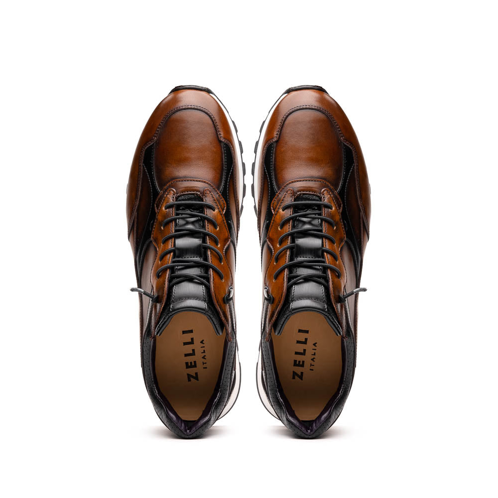 65-355-BRN BRAVO Hand Finished Trainer Cognac / Black