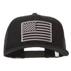 American Grey Flag Patched Big Size Flat Bill Trucker Cap