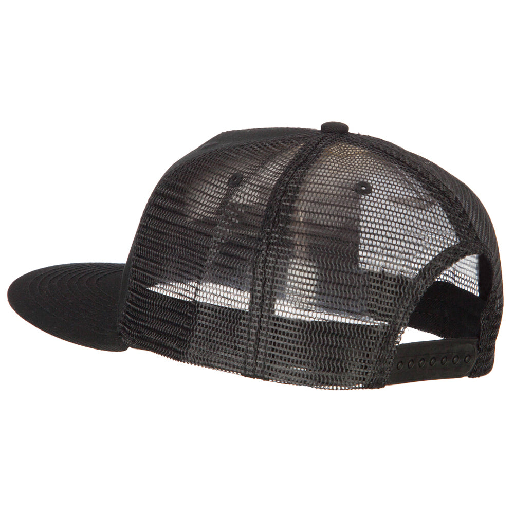 American Grey Flag Patched Big Size Flat Bill Trucker Cap