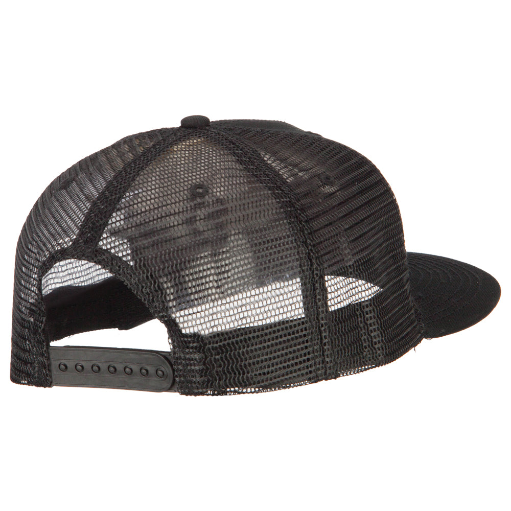 American Grey Flag Patched Big Size Flat Bill Trucker Cap