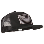 American Grey Flag Patched Big Size Flat Bill Trucker Cap