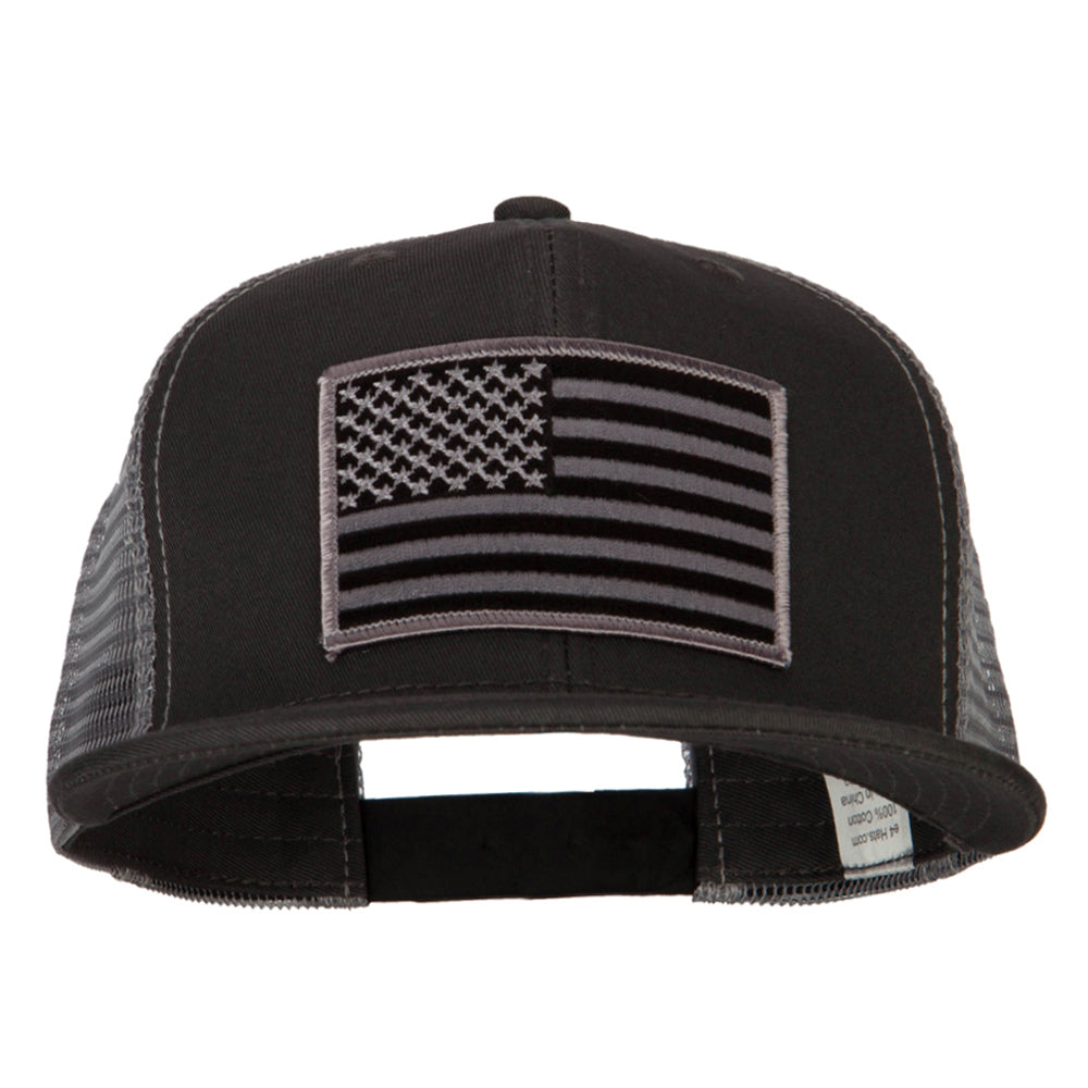 American Grey Flag Patched Big Size Flat Bill Trucker Cap