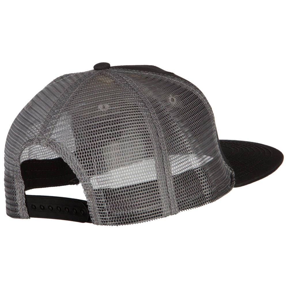 American Grey Flag Patched Big Size Flat Bill Trucker Cap