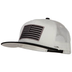 American Grey Flag Patched Big Size Flat Bill Trucker Cap