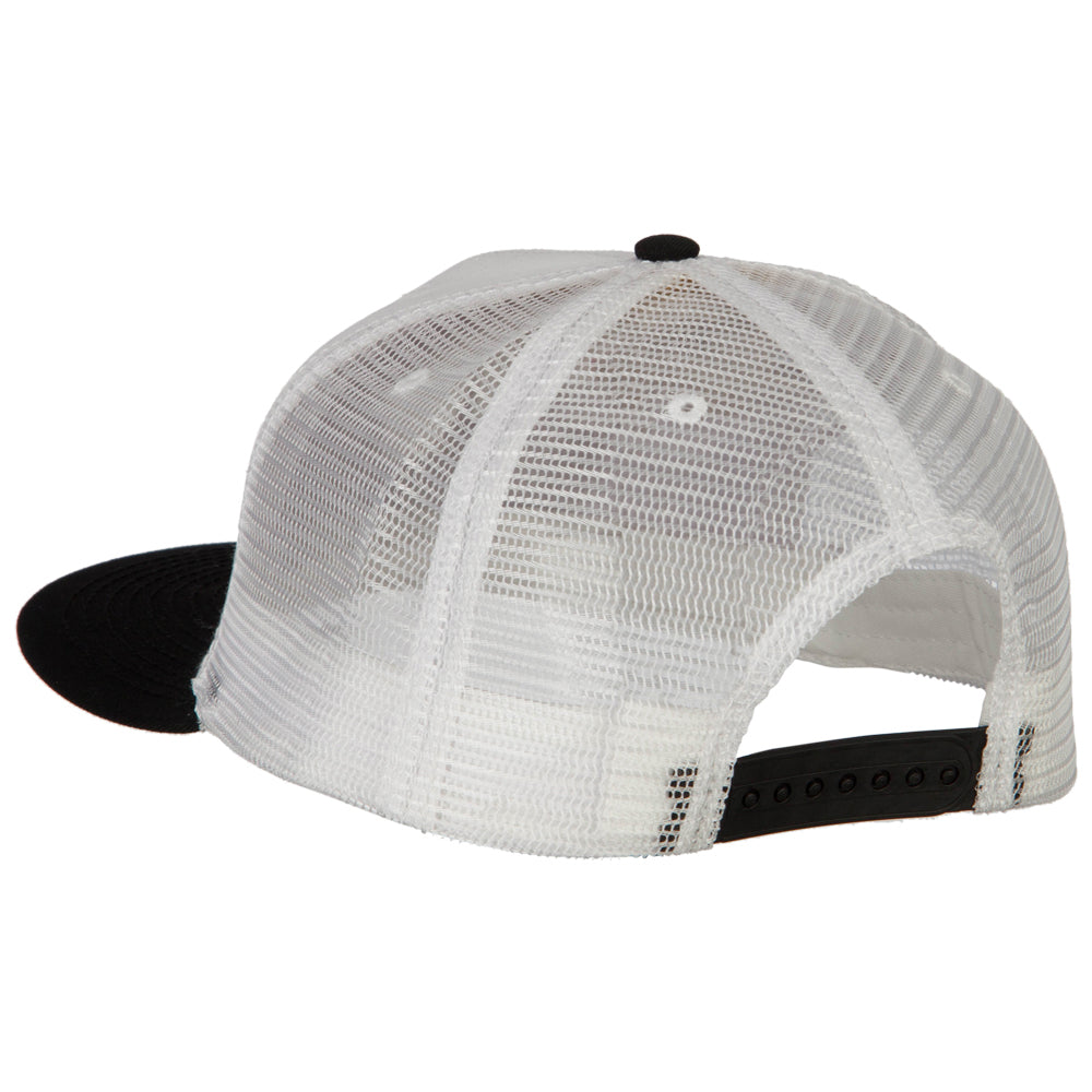 American Grey Flag Patched Big Size Flat Bill Trucker Cap