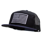 American Grey Flag Patched Big Size Flat Bill Trucker Cap