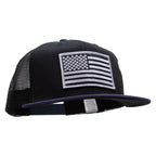 American Grey Flag Patched Big Size Flat Bill Trucker Cap