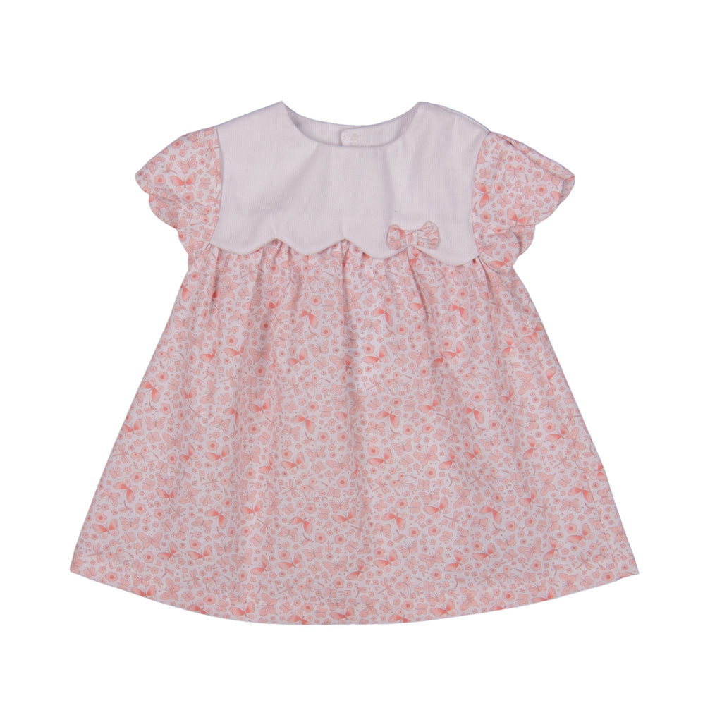 BUTTERFLY | Girls Pink Cotton Dress & Bloomer Set