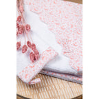 BUTTERFLY | Girls White & Pink Hooded Baby Towel & Mitt Set