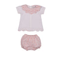 BUTTERFLY | Girls Pink Cotton Scalloped Shortie Set