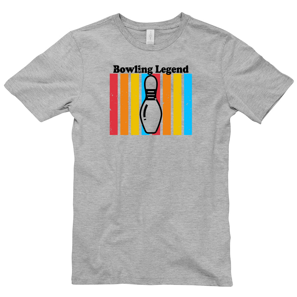 Bowling Legend Graphic Design Short Sleeve Cotton Jersey T-Shirt