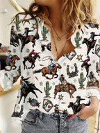 New Womens Long-sleeve Striped Shirt