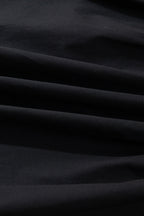 Black Contrast Trim Knot Cuffs Plus Size V Neck Mini Dress