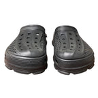 Beslip Mens 9.5 Womens 10.5 Black No Heel Strap Slip On Arch Support Clog Shoes