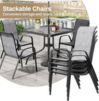 Outdoor Patio Dining Set with Metal Table and Chairs