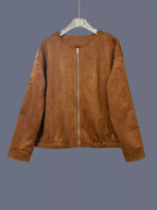Zip Up Dropped Shoulder Jacket
