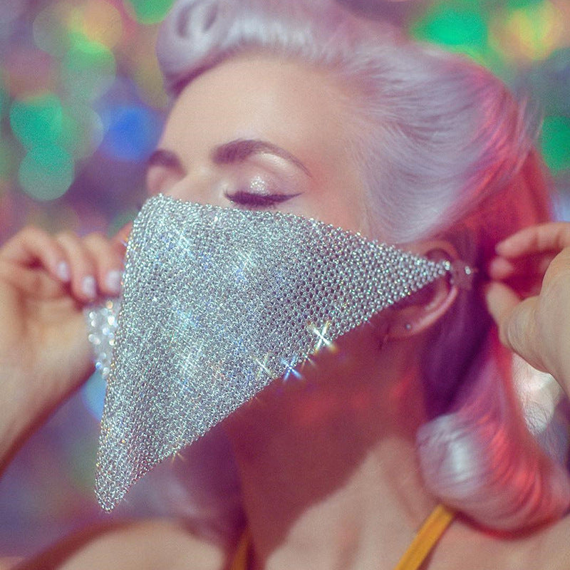 Personality Trend Accessories Rhinestone Mask
