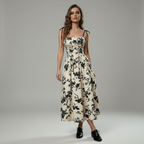 Tie-Shoulder Floral Mini Dress