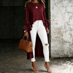 Short-Sleeve Top & Wrap Slit Flared Midi Skirt Set | 8 Colors S–5XL