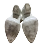 Isnom Womens Size 9 White Faux Leather 4" Heel Knee High Cowboy Western Boots