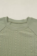 Laurel Green Jacquard Frilled Ruffled Long Sleeve Mini Dress