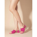 Shoe'N Tale Womens Size 11 Hot Pink 2.5" Heel Open Toe SlideOn Mule Sandal Shoes