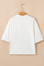 Beige GAME DAY Slogan Printed Half Sleeve Oversize T Shirt