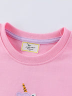Children's Cute Unicorn Patch Crewneck Sweatshirt