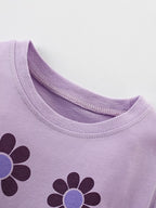 Children's Cute Floral Print Short Sleeve T-Shirt