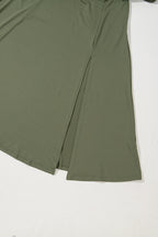 Four Leaf Clover Sleeveless Scoop Neck Flared Split Midi Dress