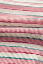 Pink Striped Patchwork Oversized Pullover Top