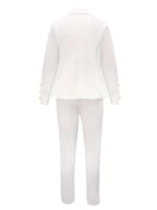 Women’s Double-Breasted Blazer & Slim Trousers Set