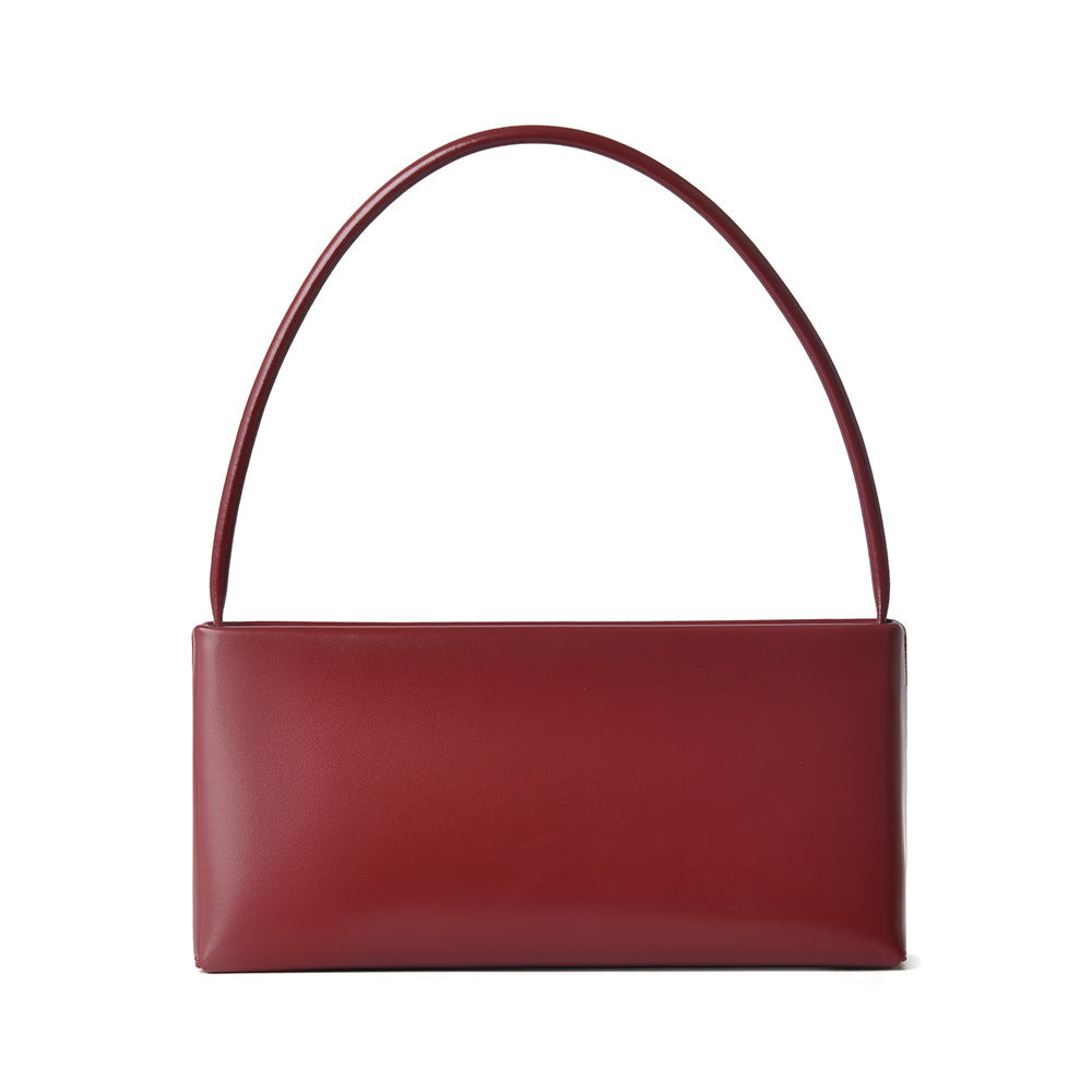 Vintage Leather Baguette Crossbody Shoulder Bag