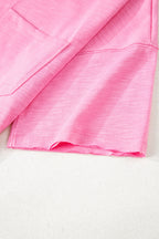 Sachet Pink Loose Fit Half Sleeve T Shirt and High Waist Skirt Set