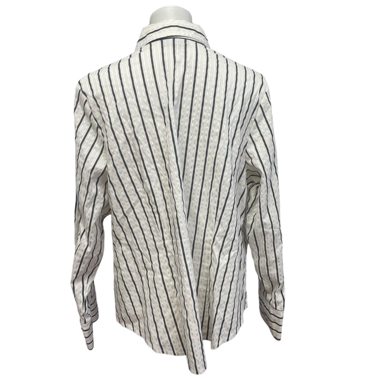 Alfani Essentials Woman Plus Size 18W Long Sleeve Button Down Stretch Cotton Top