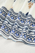 Blue Bohemian Fashion Print Spaghetti Straps Loose Tank