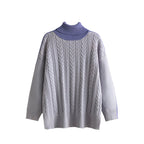 Two-tone Patchwork Jacquard Loose  Western-style Slimming Top For Women