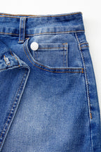 Ashleigh Blue Wrapped Crossed Waist Denim Mini Skirt