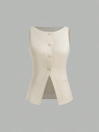 Women’s Minimalist Cinched-Waist Camisole – Single-Breasted Summer Tank