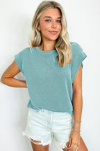Canton Twisted Ribbed Textured Plain T Shirt