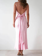 Satin Backless Cami Dress
