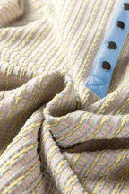 Beau Blue Button Front Jacquard Henley Sweatshirt