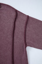 Valerian Mineral Wash Exposed Seam Side Slit Sweatshirt